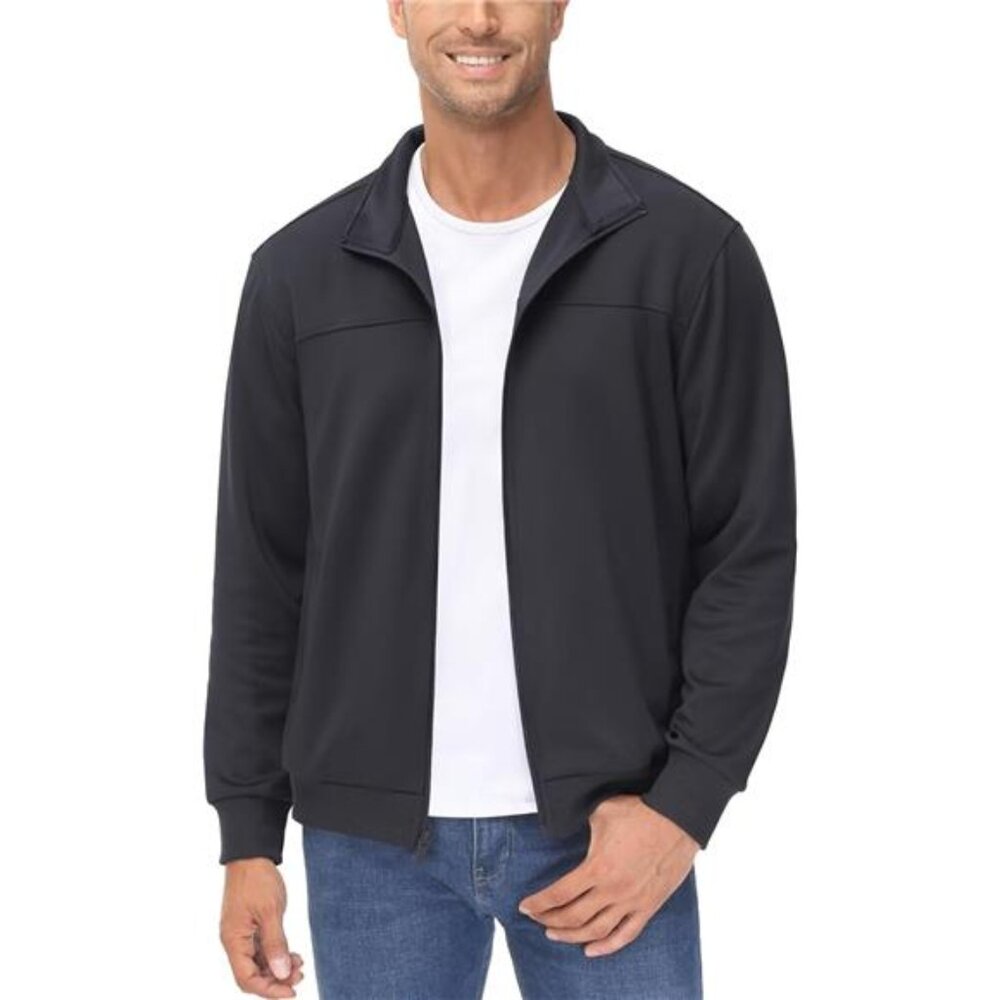 Mens Track Jacket Lightweight Full Zip Athletic Workout Running Active Coat Pock